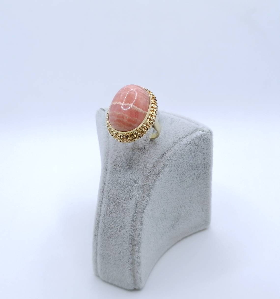 Rhodochrosit Goldring 585er Vintage Damenring