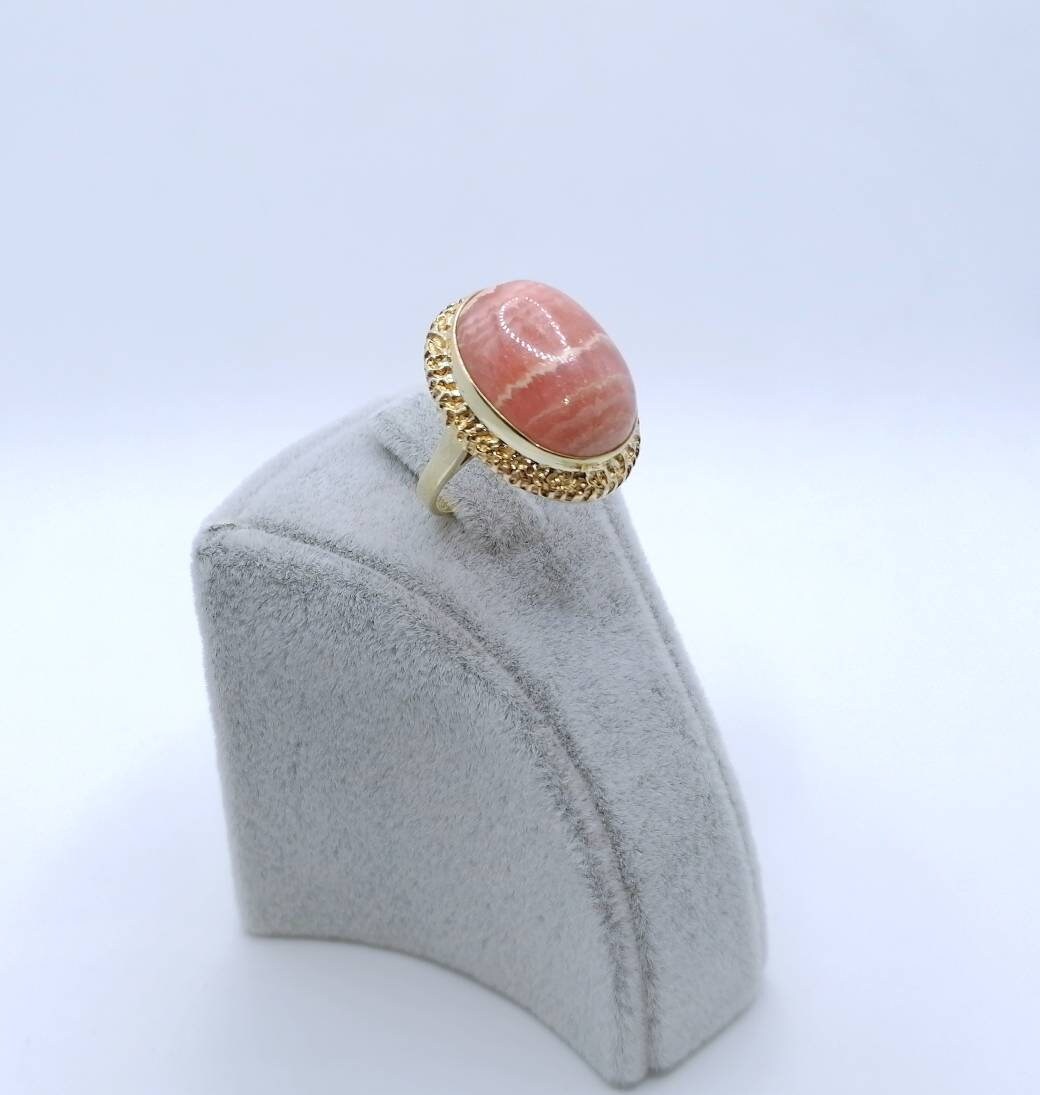 Rhodochrosit Goldring 585er Vintage Damenring