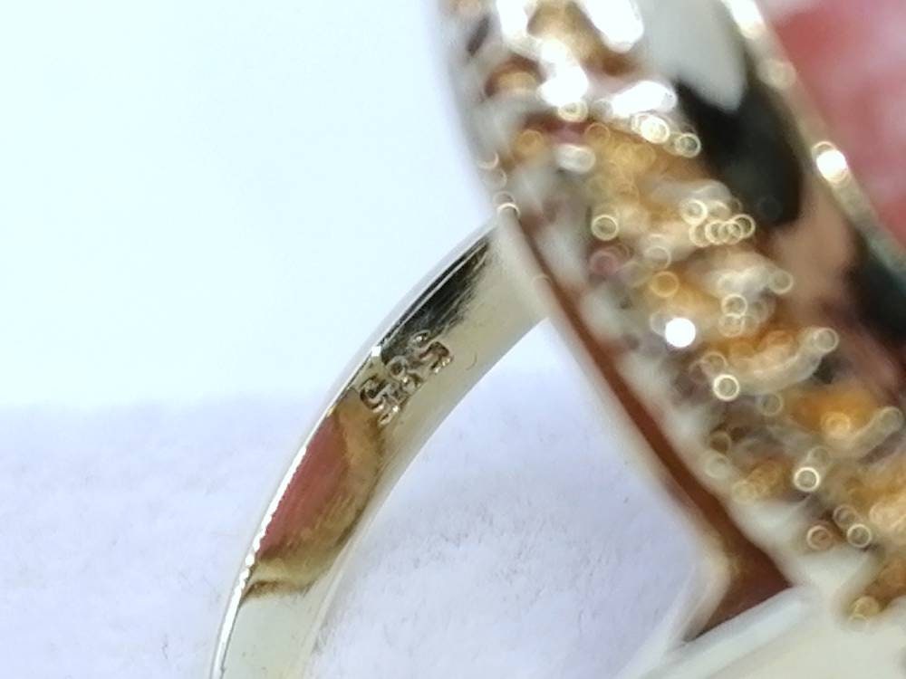 Rhodochrosit Goldring 585er Vintage Damenring