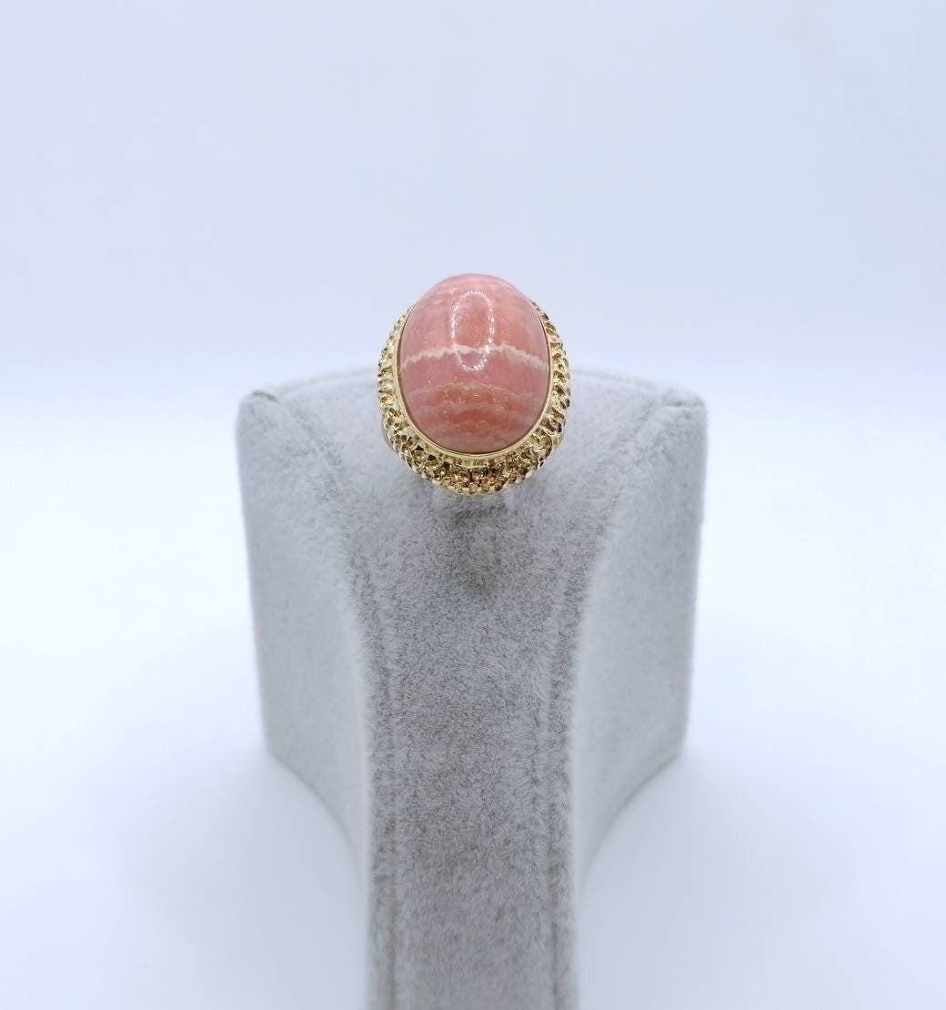 Rhodochrosit Goldring 585er Vintage Damenring