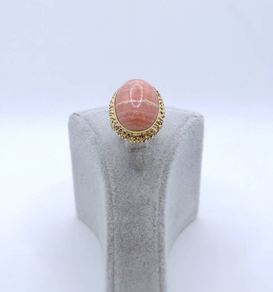 Rhodochrosit Goldring 585er Vintage Damenring