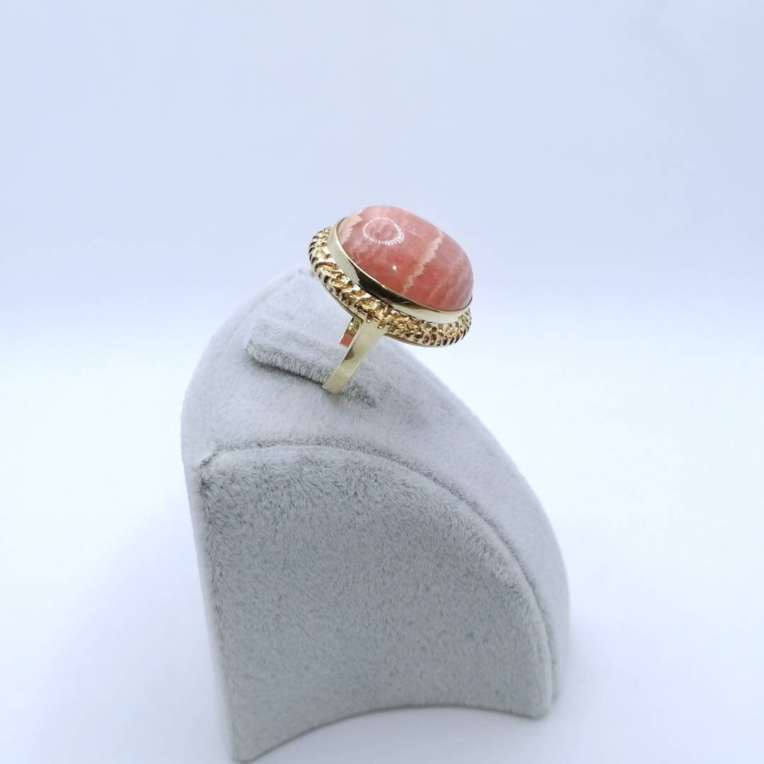 Rhodochrosit Goldring 585er Vintage Damenring