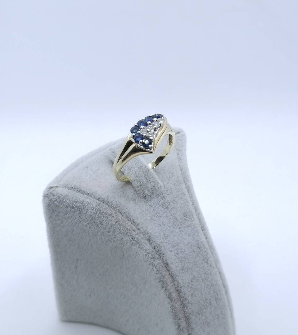 Ring Gold 585er mit Brillanten und Saphiren