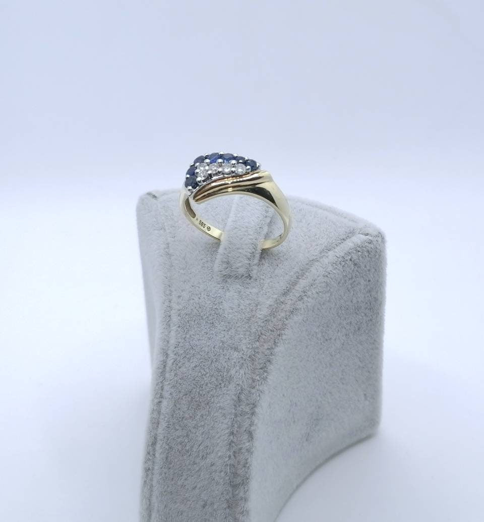 Ring Gold 585er mit Brillanten und Saphiren