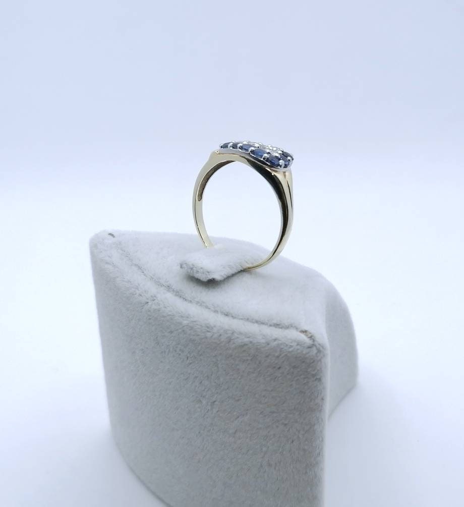 Ring Gold 585er mit Brillanten und Saphiren