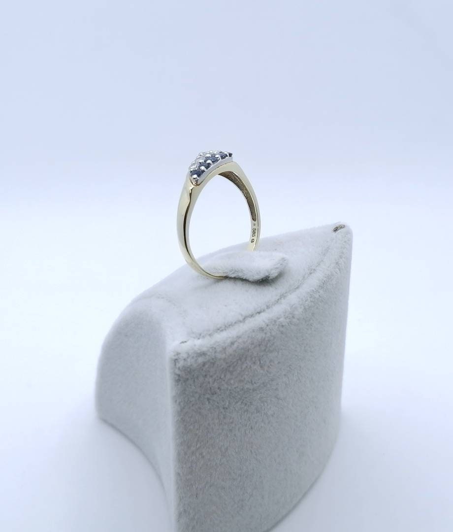 Ring Gold 585er mit Brillanten und Saphiren