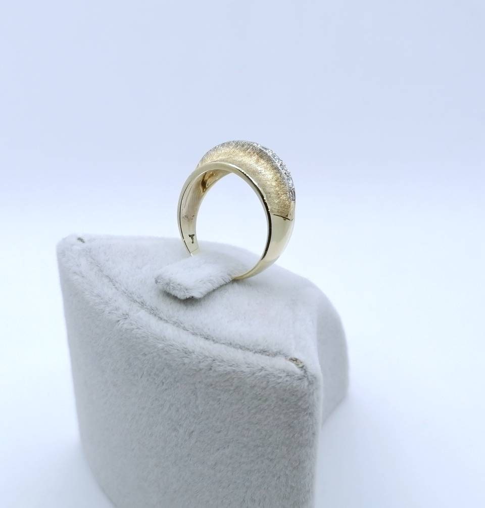Vintage Gold Damenring mit Zirkonia