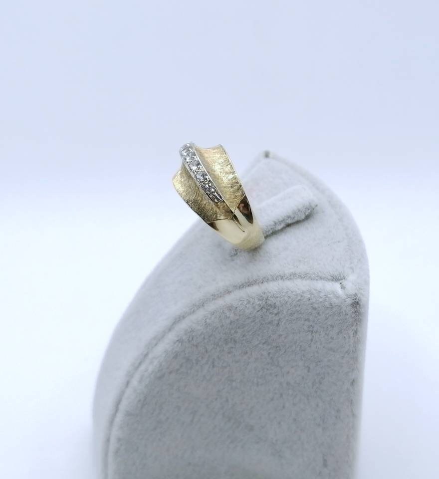 Vintage Gold Damenring mit Zirkonia