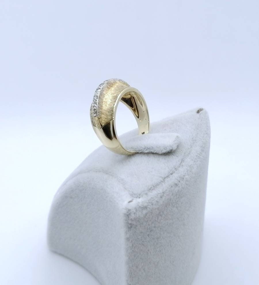 Vintage Gold Damenring mit Zirkonia
