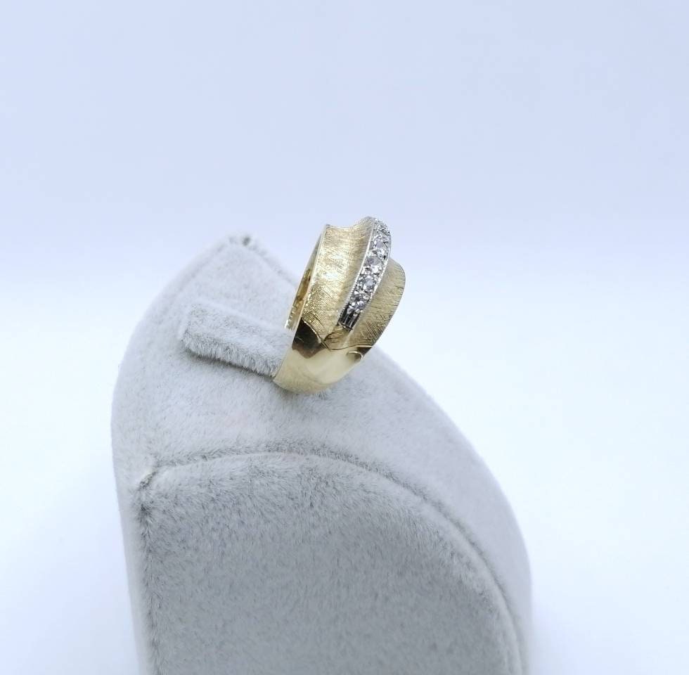 Vintage Gold Damenring mit Zirkonia