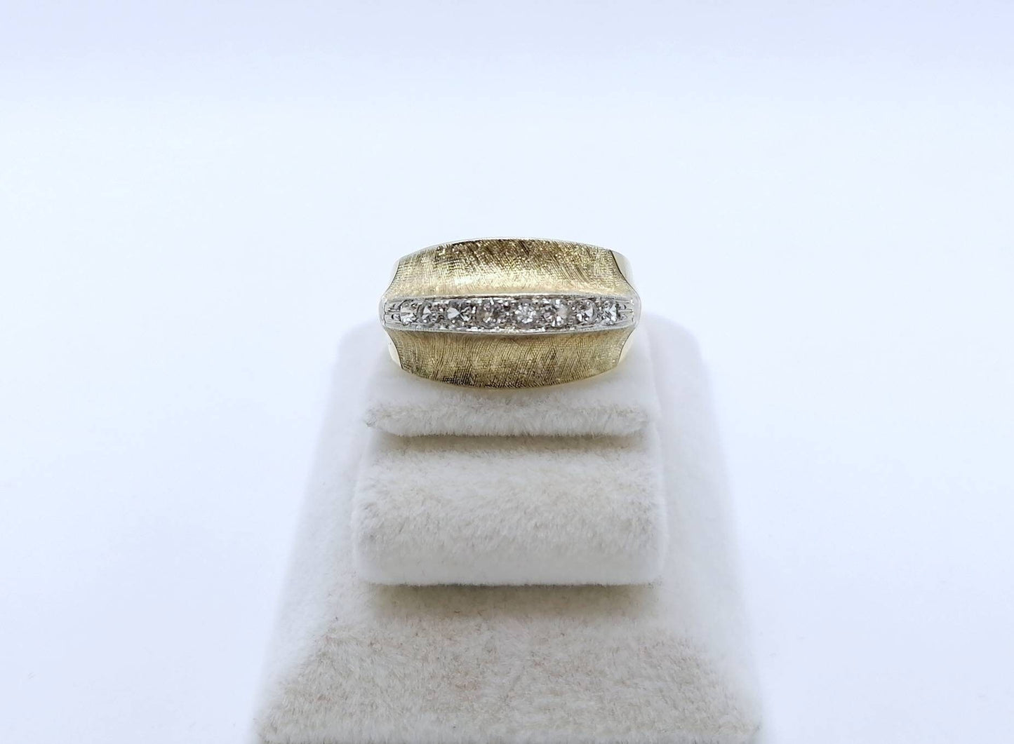 Vintage Gold Damenring mit Zirkonia