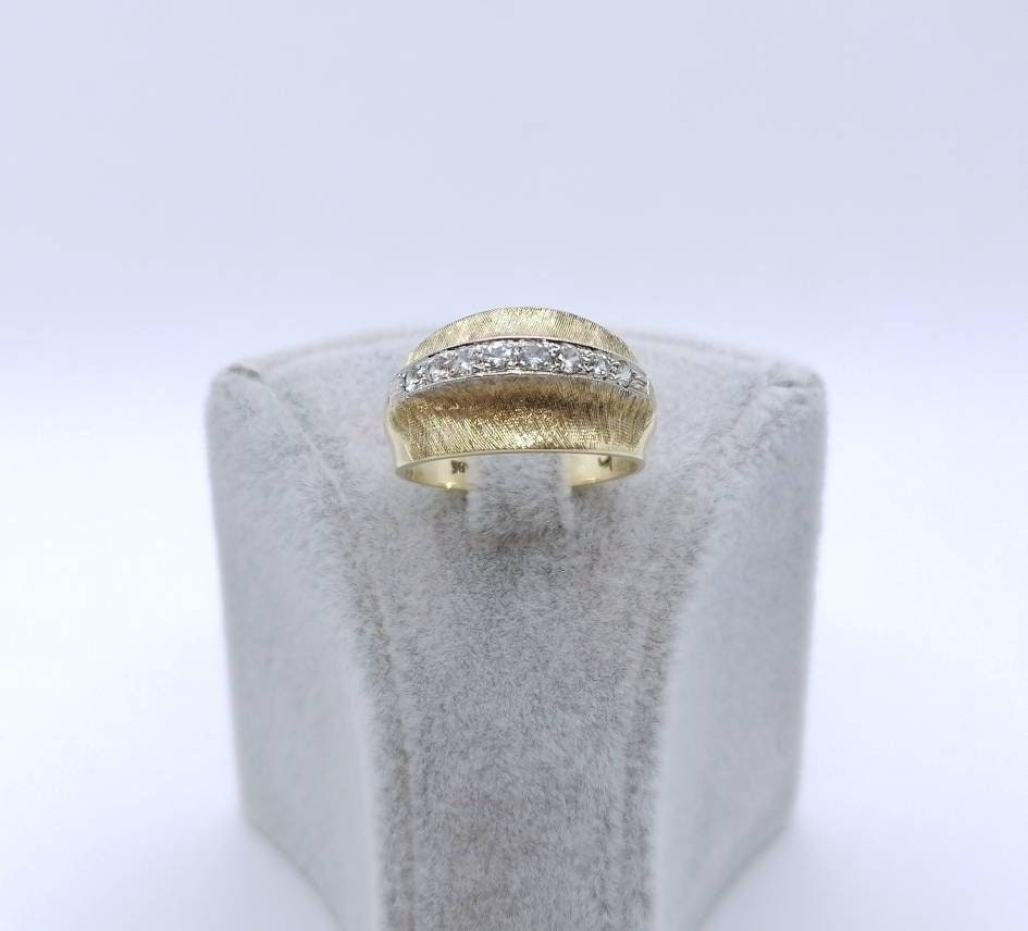 Vintage Gold Damenring mit Zirkonia