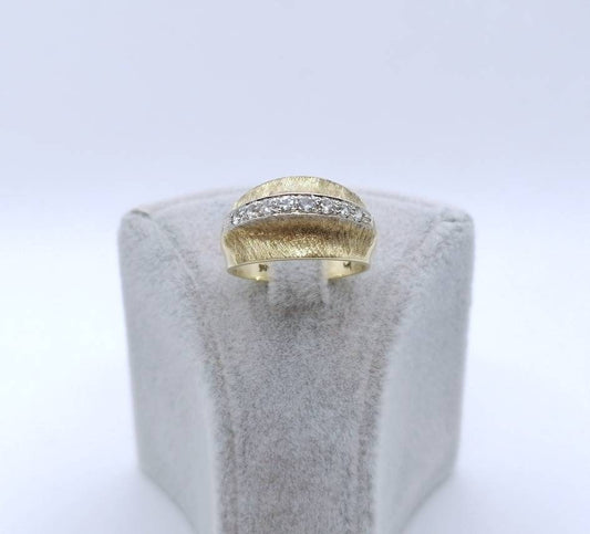 Vintage Gold Damenring mit Zirkonia
