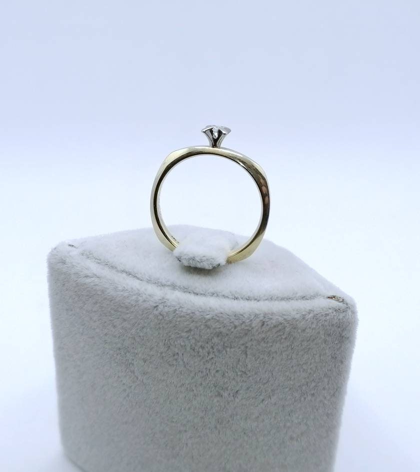 Ring Gold 585er mit Brillant Solitär Goldring Gr. 57