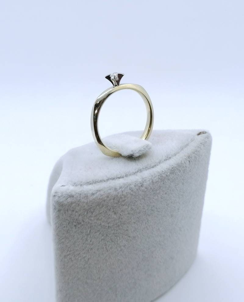 Ring Gold 585er mit Brillant Solitär Goldring Gr. 57
