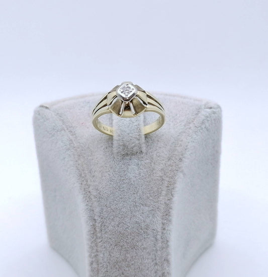Vintage Ring Gold 585er mit Diamantsplitter