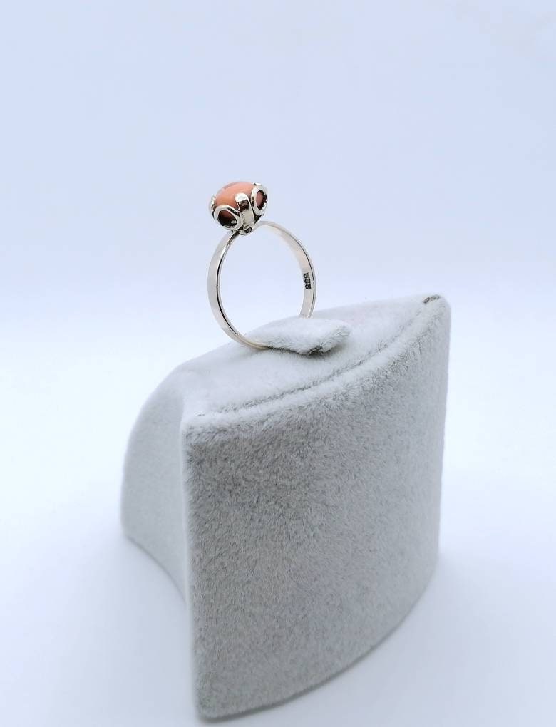 Vintage Gold Damenring mit Korallen