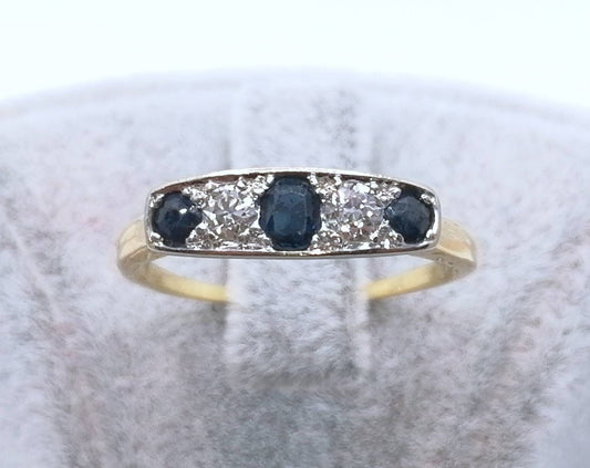 Ring Gold 750er mit Saphir und Brillanten