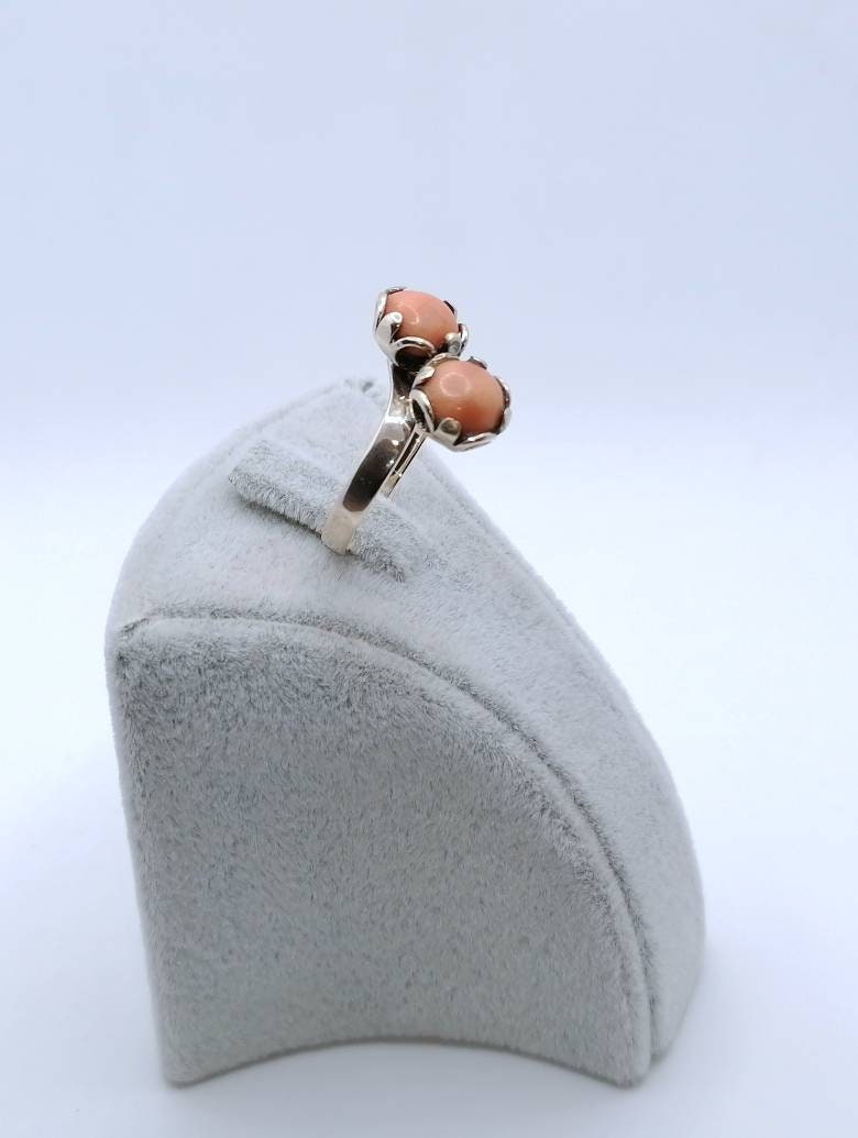 Vintage Gold Damenring mit Korallen