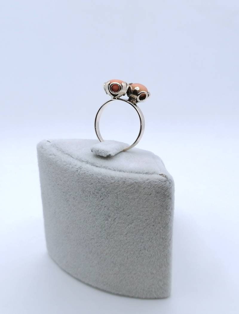 Vintage Gold Damenring mit Korallen