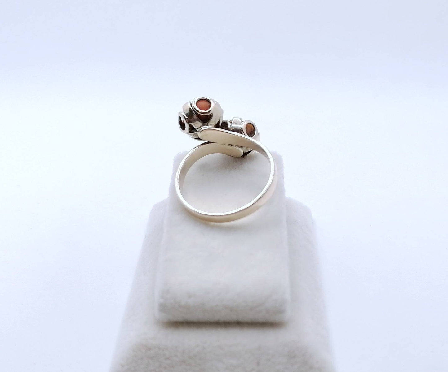 Vintage Gold Damenring mit Korallen