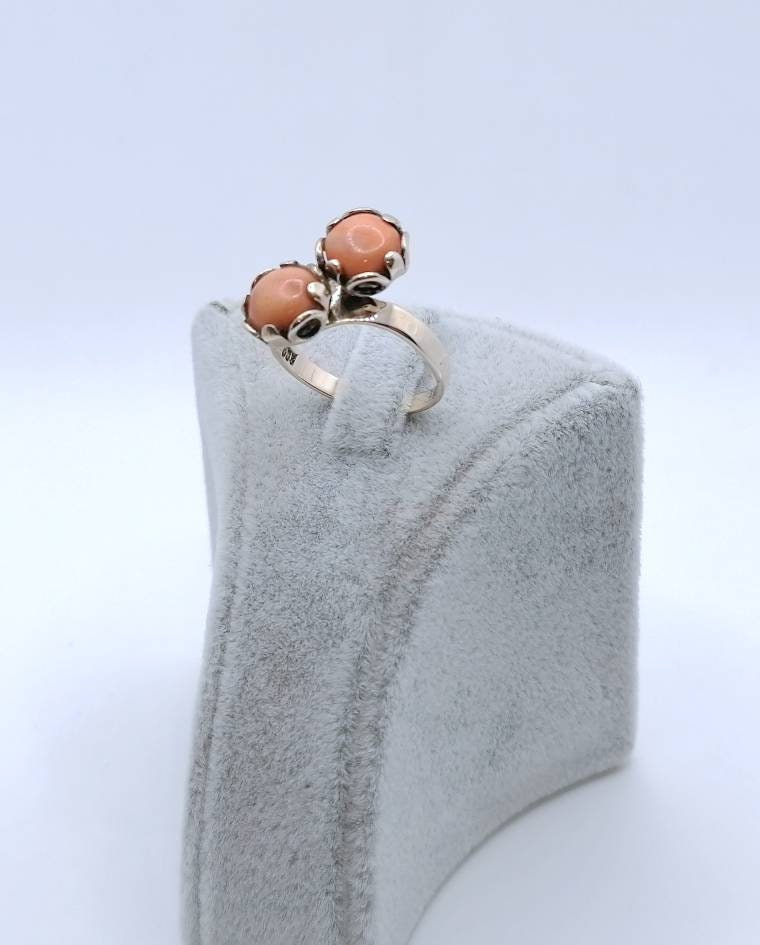 Vintage Gold Damenring mit Korallen