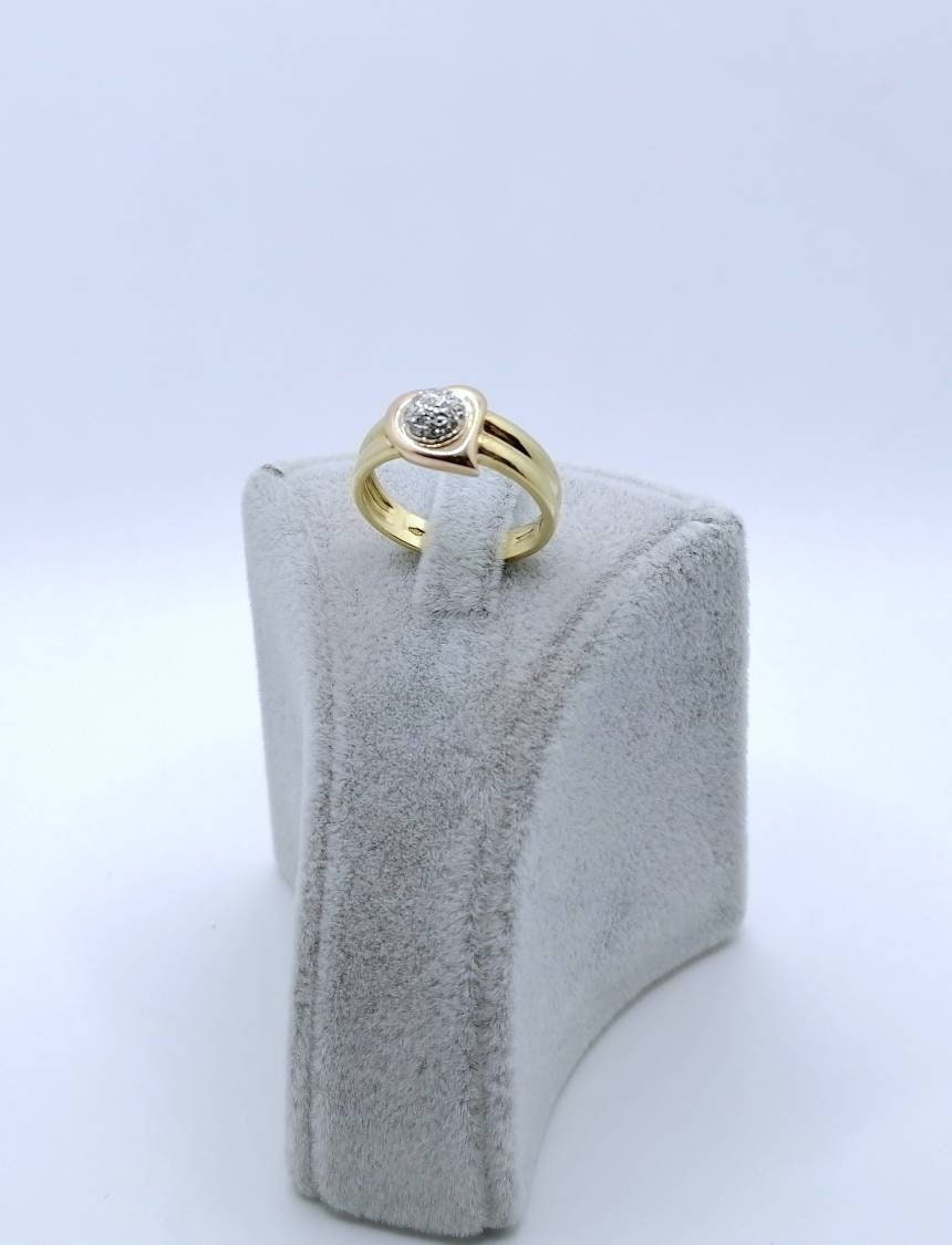Ring Gold 750er mit Diamanten in Herzförmiger Krone