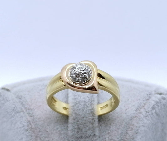 Ring Gold 750er mit Diamanten in Herzförmiger Krone