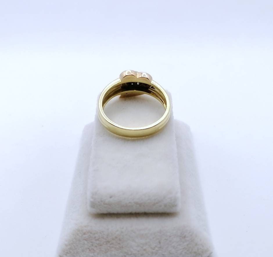 Ring Gold 750er mit Diamanten in Herzförmiger Krone