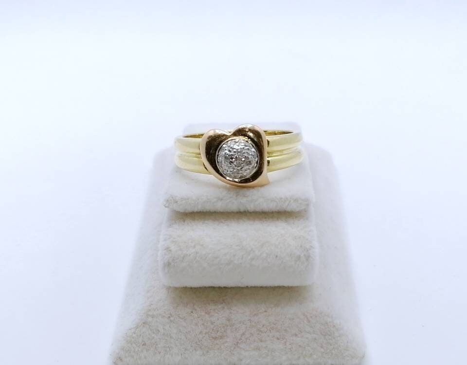 Ring Gold 750er mit Diamanten in Herzförmiger Krone