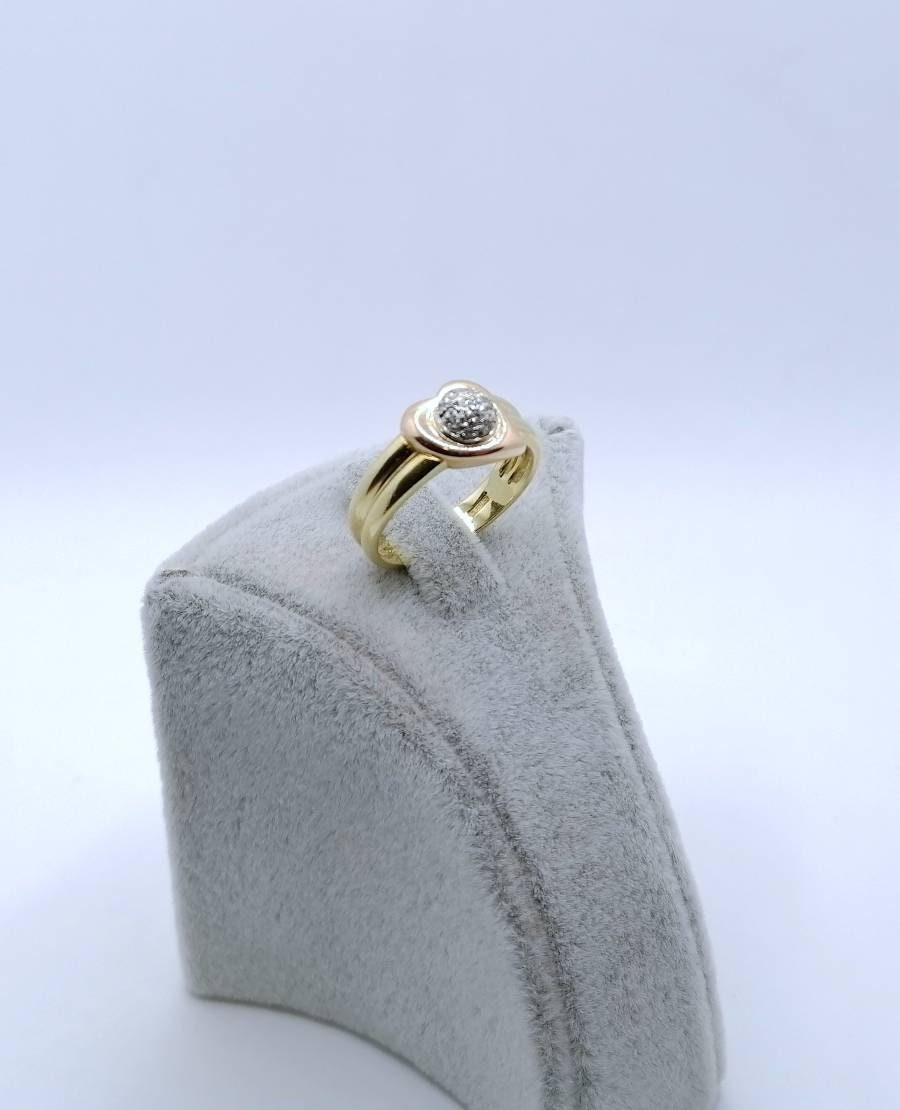 Ring Gold 750er mit Diamanten in Herzförmiger Krone