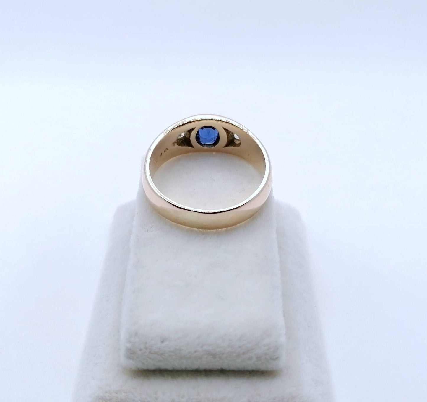 Ring Rotgold 585er mit Saphir und Brillanten Goldring Gr. 60
