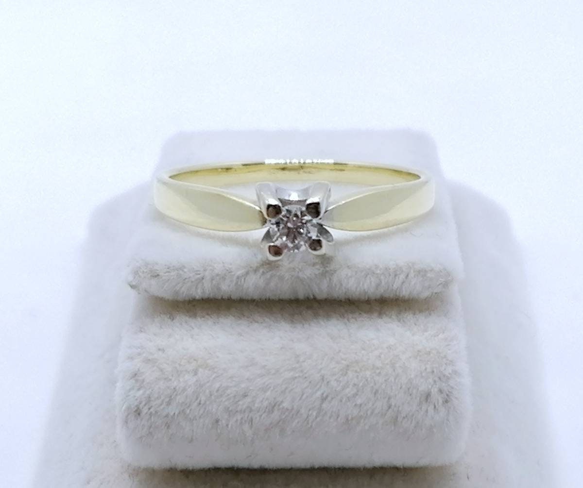 Solitär Goldring 585er mit 0,11ct Brillant