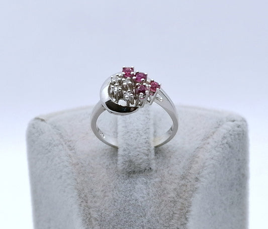Ring Gold 585er mit Rubin und Brillanten