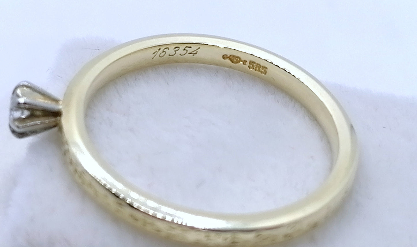 Ring Gold mit Brillant Solitärring Gr. 53