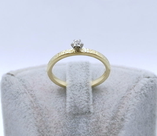 Ring Gold mit Brillant Solitärring Gr. 53