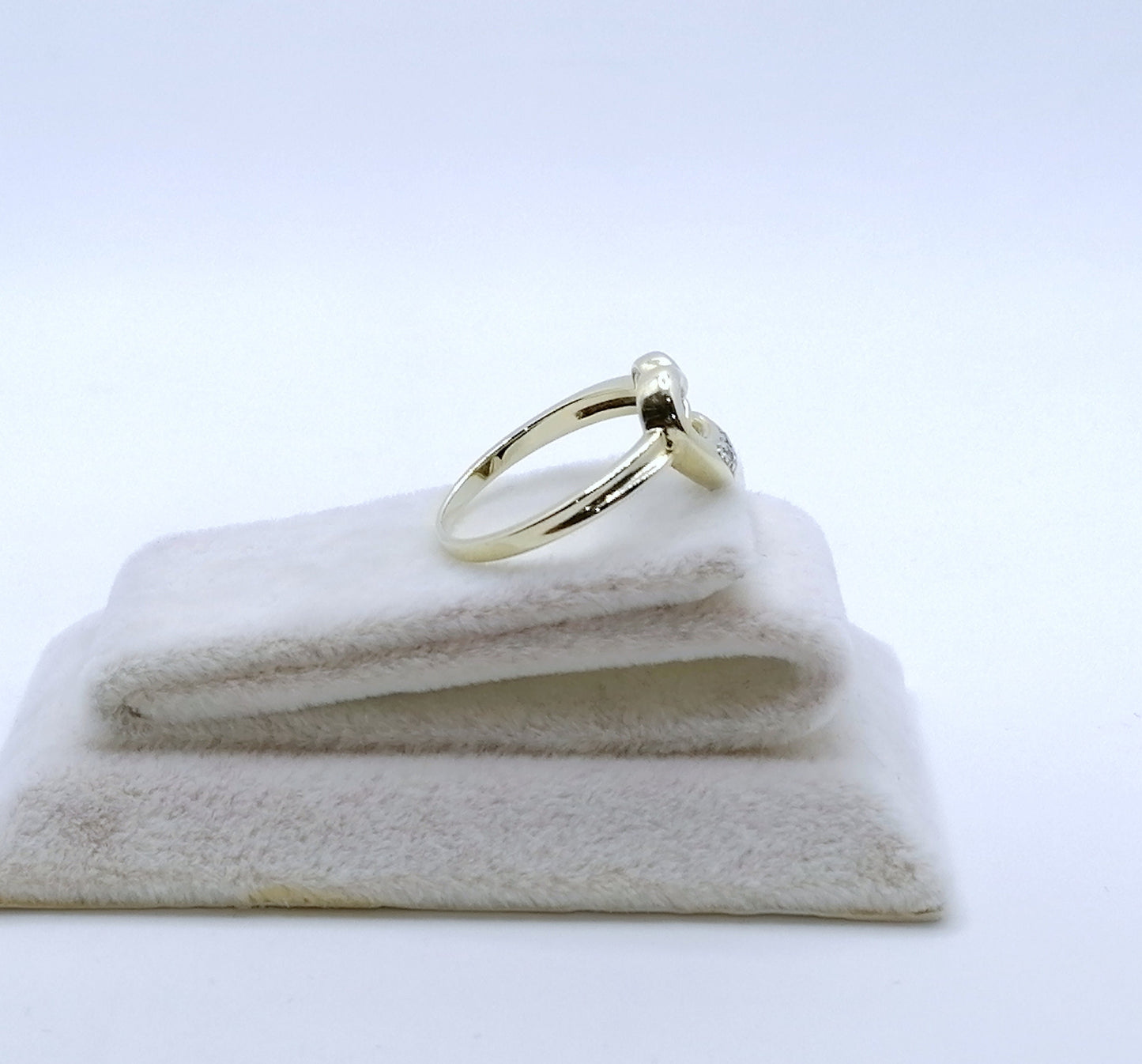 Ring Gold 333er mit Diamantsplitter Herzförmig Gr. 50