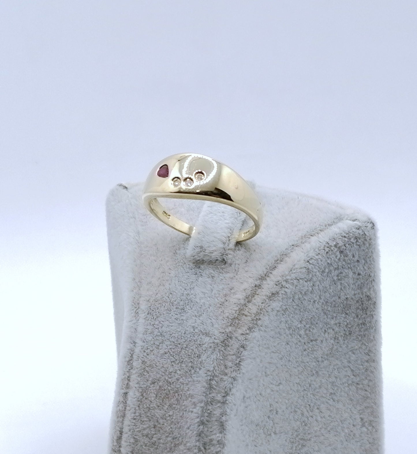 Ring Gold 585er Rubin und Diamantsplitter Gr. 60