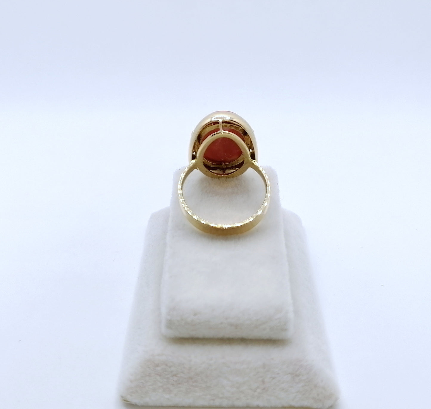 Ring Gold 750 mit Koralle Gr. 52