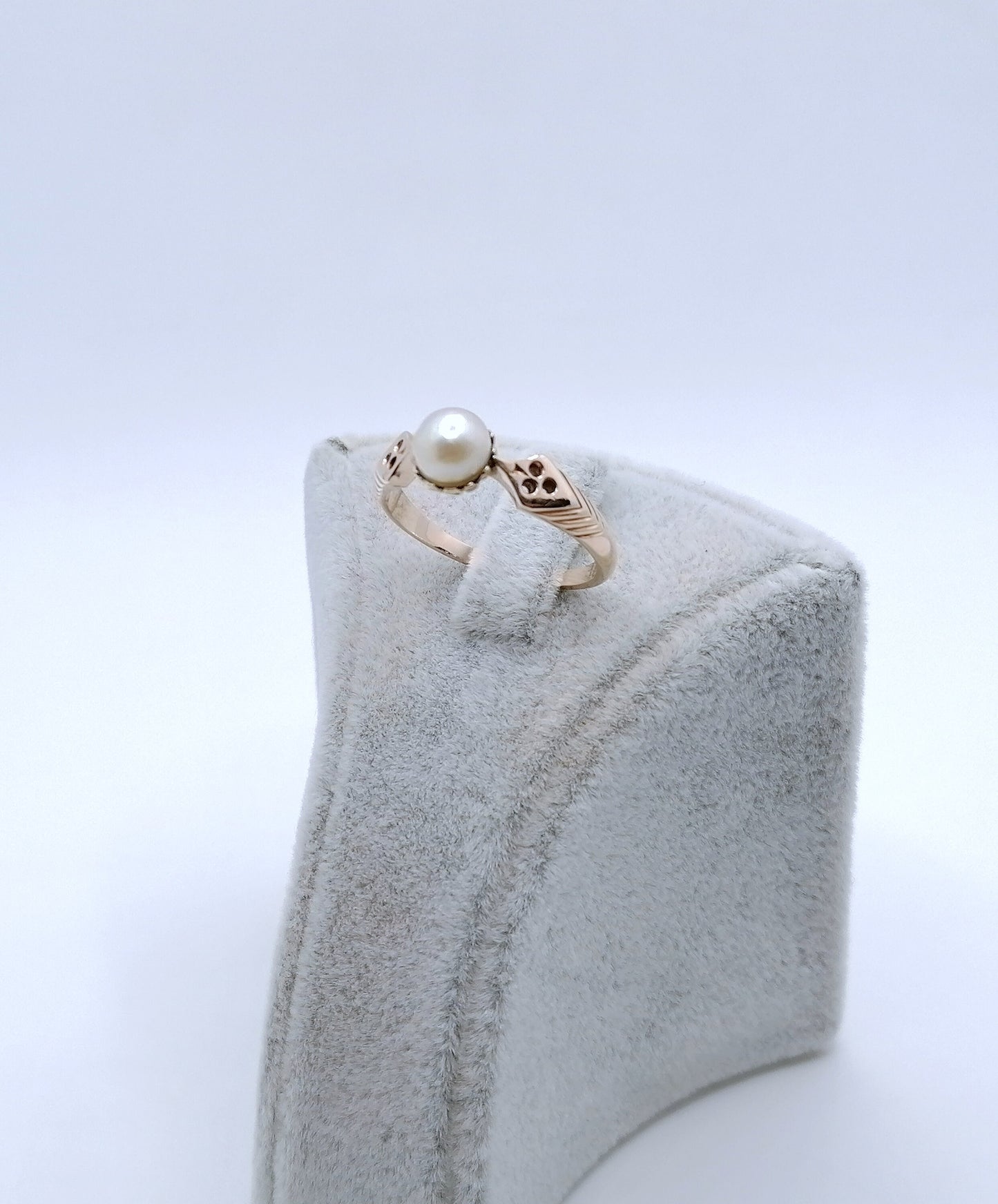 Ring Gold 585er mit Perle Rotgold Damenring Gr. 58