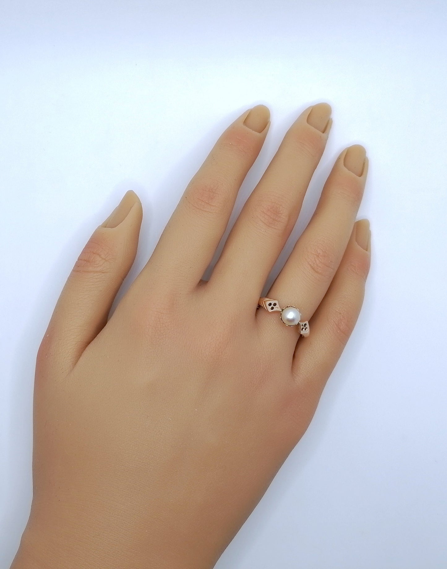 Ring Gold 585er mit Perle Rotgold Damenring Gr. 58
