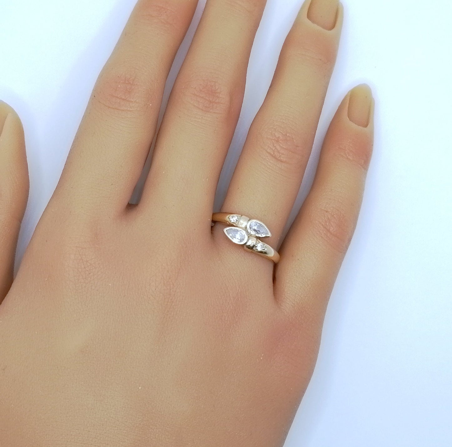 Ring Gold 585er vintage mit Zirkonia Gr. 60