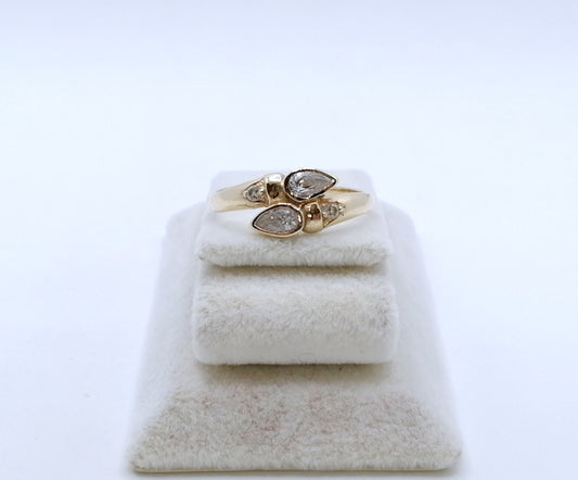 Ring Gold 585er vintage mit Zirkonia Gr. 60