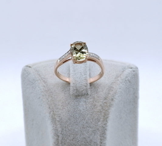 Ring Gold 585er mit Diaspor und Diamanten Gr. 60