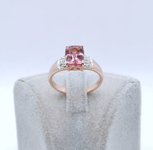 Ring Gold 585er mit Tourmalin Edelstein und Diamanten Gr. 60