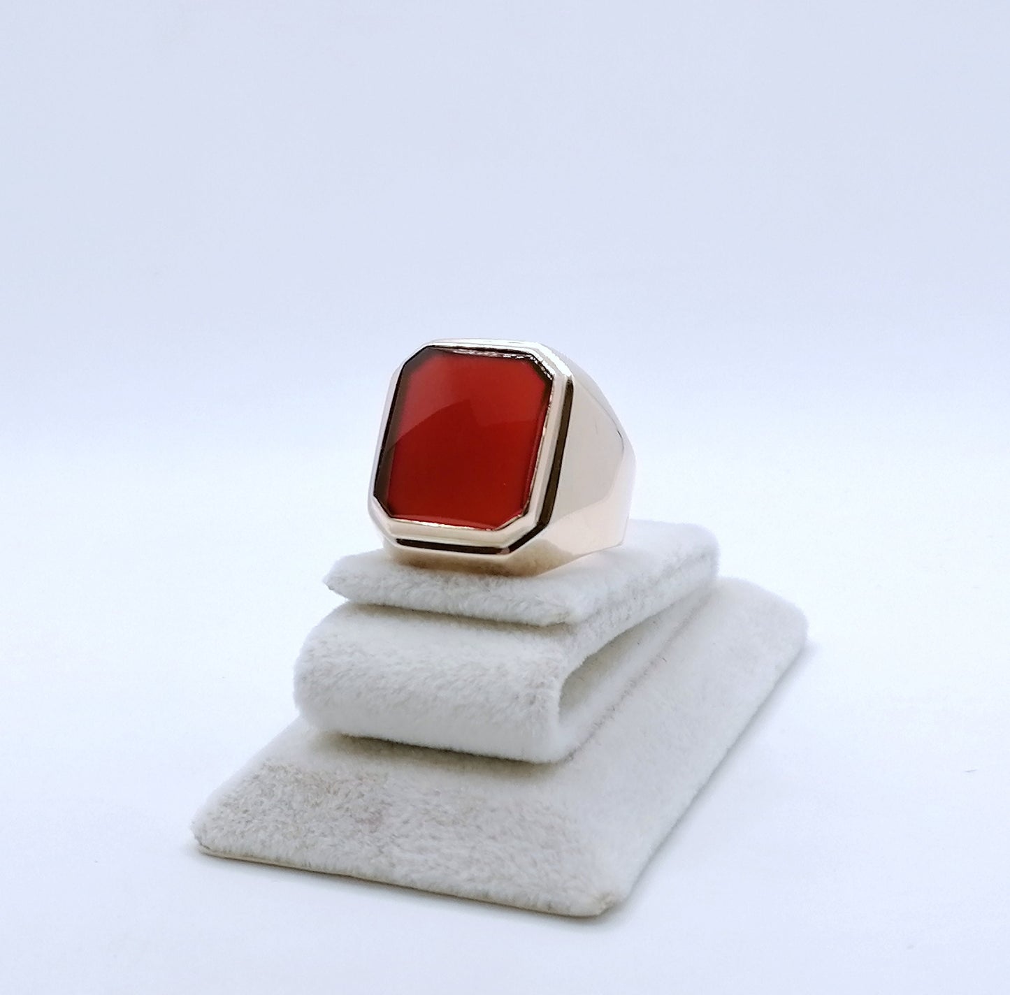 Ring Rotgold mit Karneol Platte Gr. 63