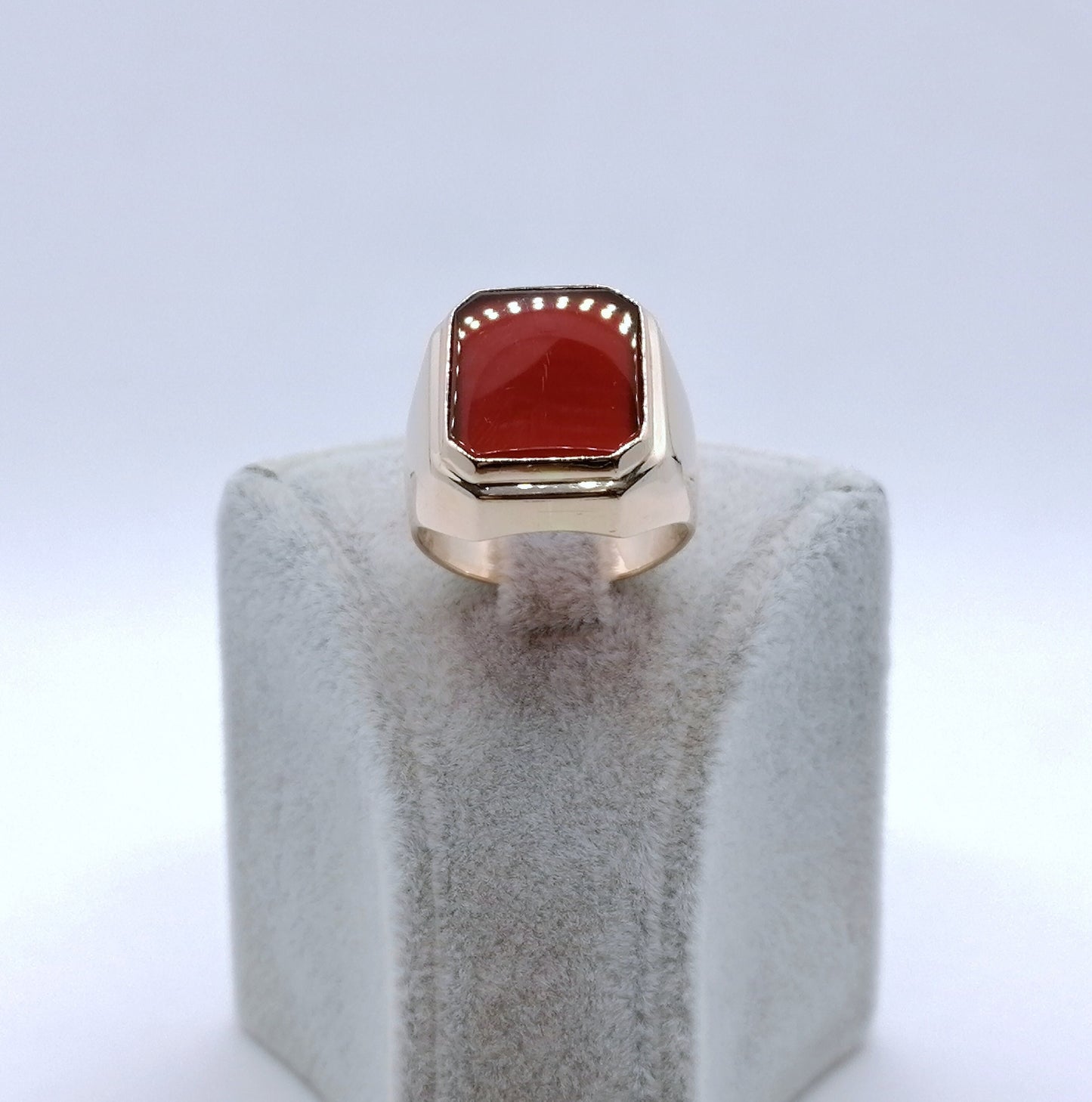 Ring Rotgold mit Karneol Platte Gr. 63