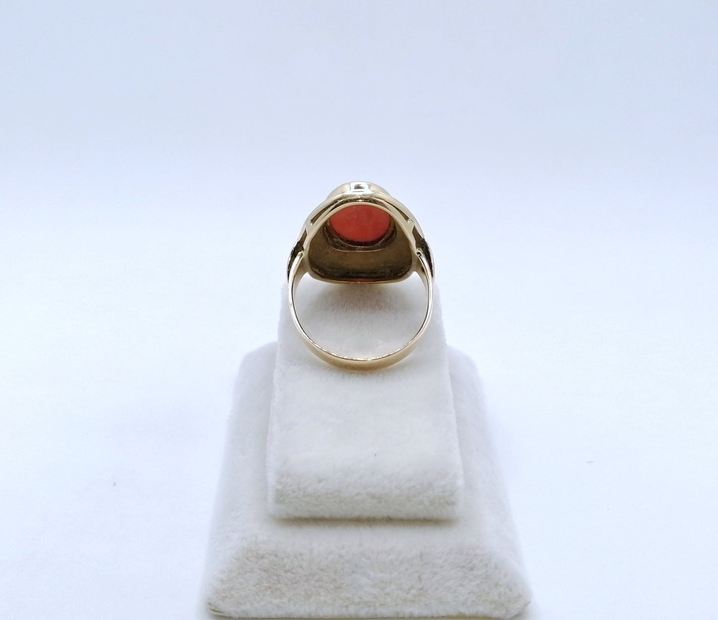 Ring Gold 585er mit Koralle Gr. 56