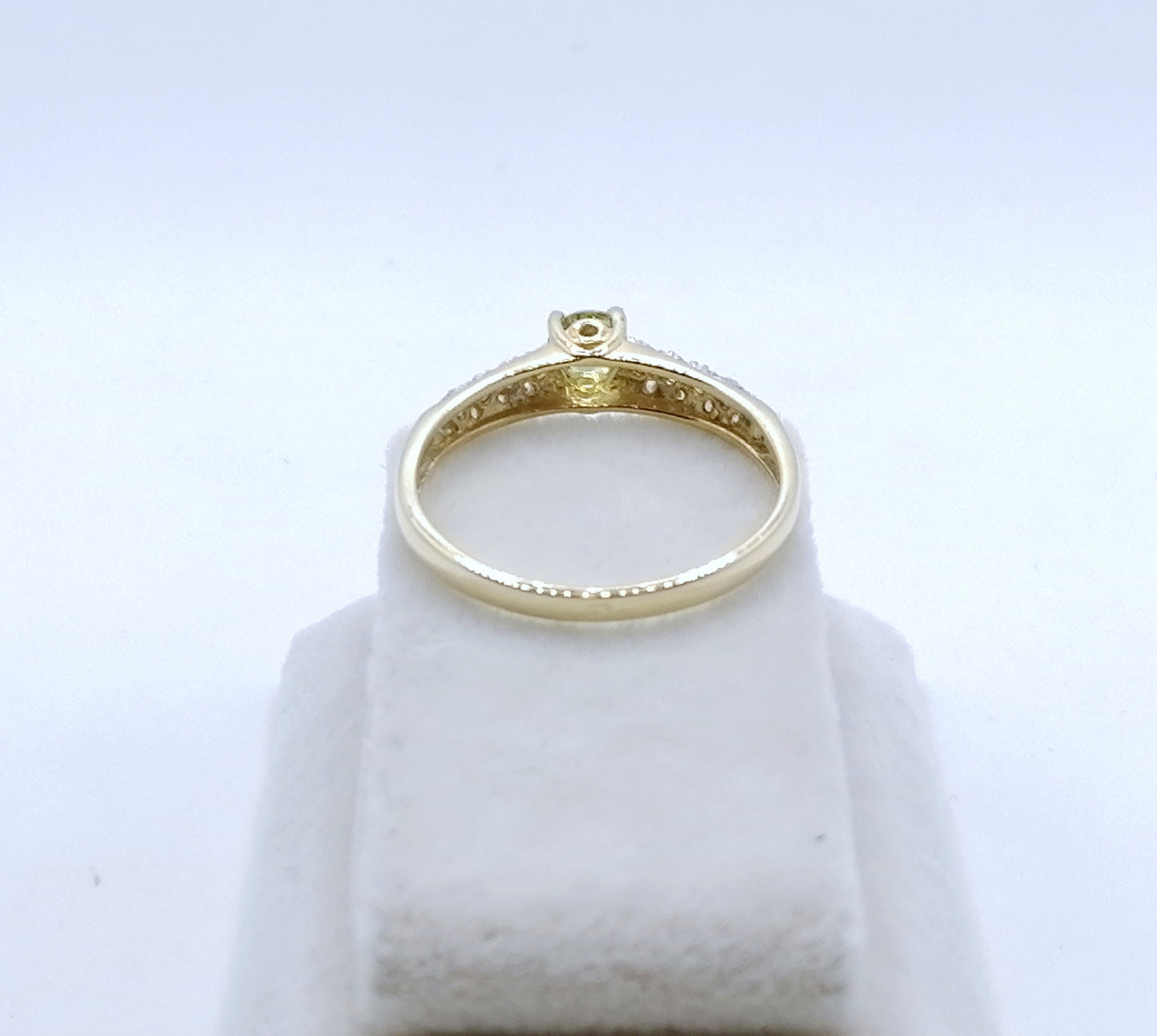 Ring Gold 375er mit Grünem Amethyst Prasiolith Gr. 60