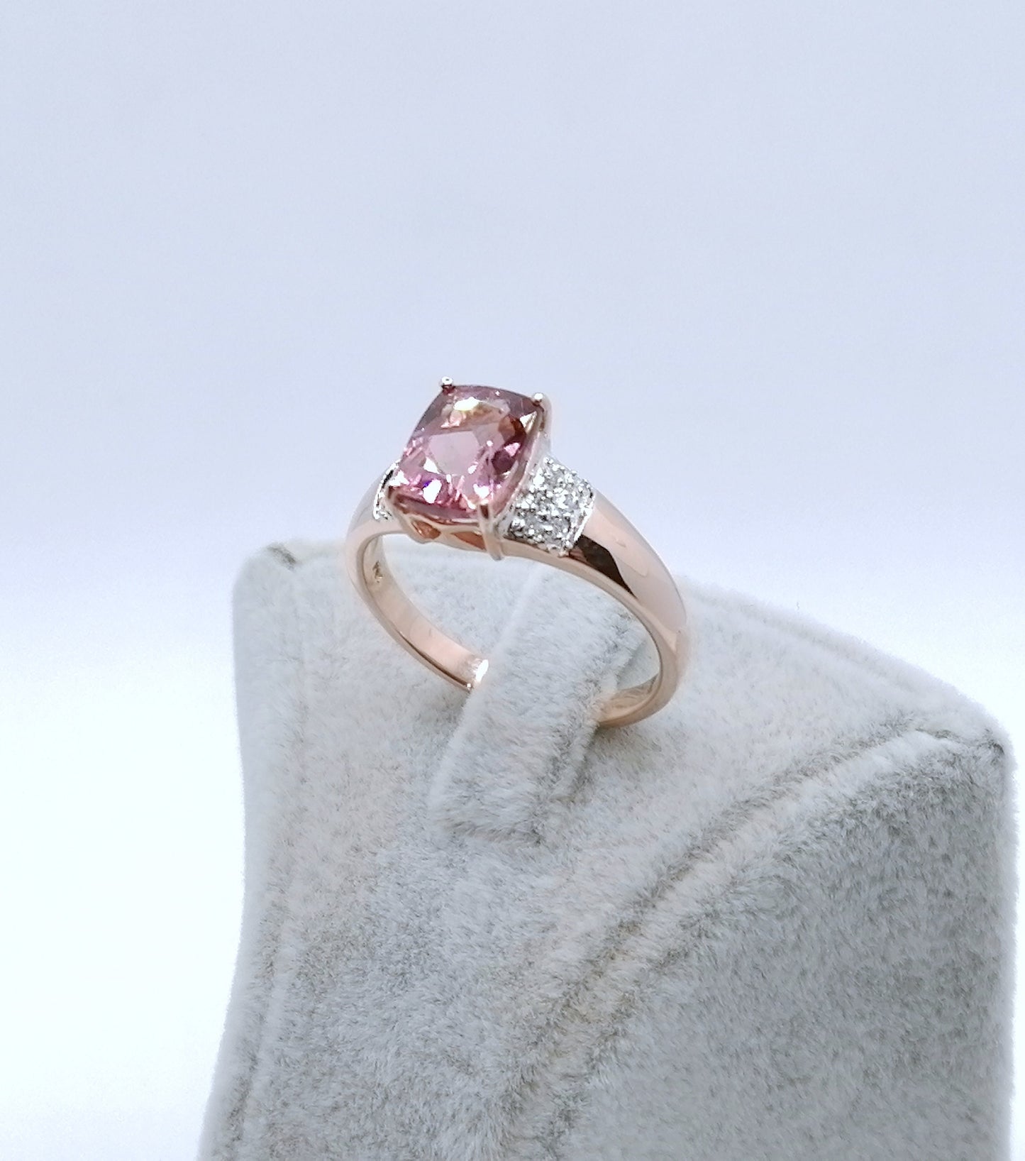 Ring Gold 585er mit Tourmalin Edelstein und Diamanten Gr. 60